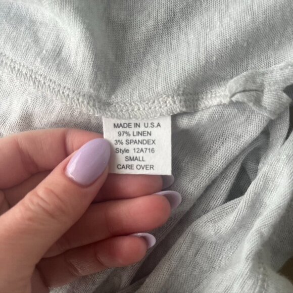 ** Alex T Linen T Shirt Cardigan Small heathered gray - Picture 9 of 10